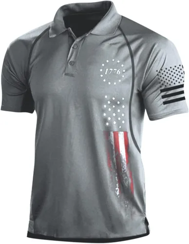Camiseta de verano para hombre, estilo retro, con estampado digital, solapa, para exteriores, europea y americana, manga corta, casual, tops