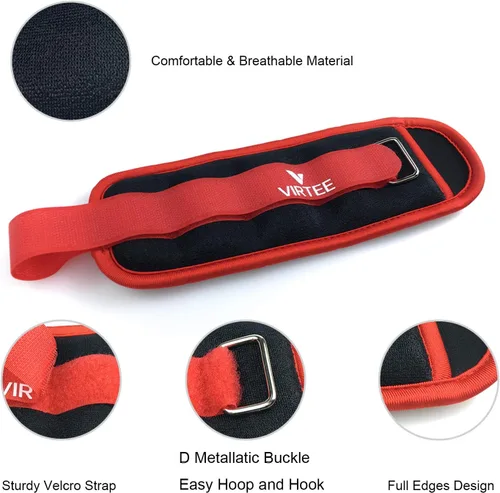 Miniatura 4 de Pesas de tobillo/muñeca para mujeres, hombres, niños – Juego de pesas para piernas de brazo con correa ajustable – correr, trotar, gimnasia, terapia
