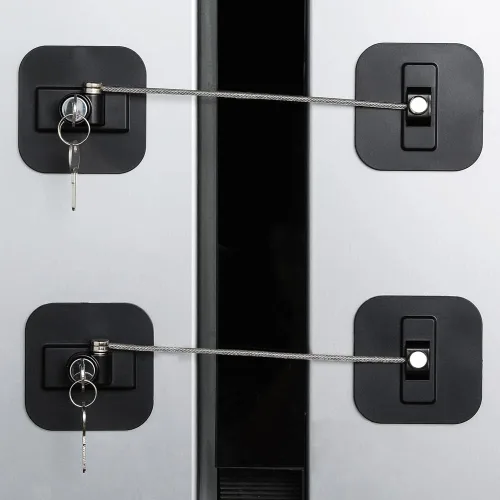 Cerradura para nevera, paquete de 2 cerraduras para refrigerador con llaves, cerradura de congelador y cerradura de gabinete de seguridad para