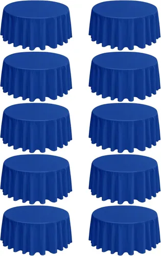 Miniatura 31 de Paquete de 10 manteles de poliéster de 60 x 102 pulgadas, manteles de poliéster beige para mesas rectangulares de 6 pies, resistentes a las manchas