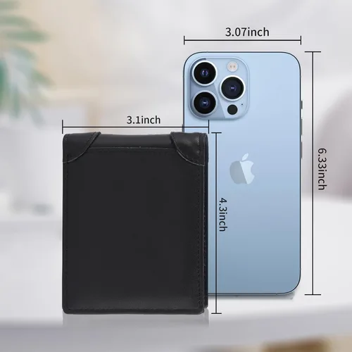 Miniatura 5 de Swallowmall Cartera de piel con bloqueo Rfid para hombre, billetera plegable con tarjeta extraíble, 2 ventanas para identificación, 10 ranuras