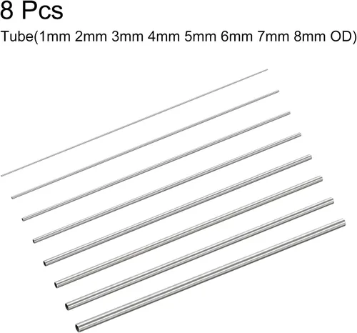 Miniatura 3 de uxcell Tubo de acero inoxidable 304 de 0.039 in, 0.079 in de diámetro exterior x 0.012 in de grosor, 0.118 in, 0.157 in, 0.197 in, 0.236 in, 0.276