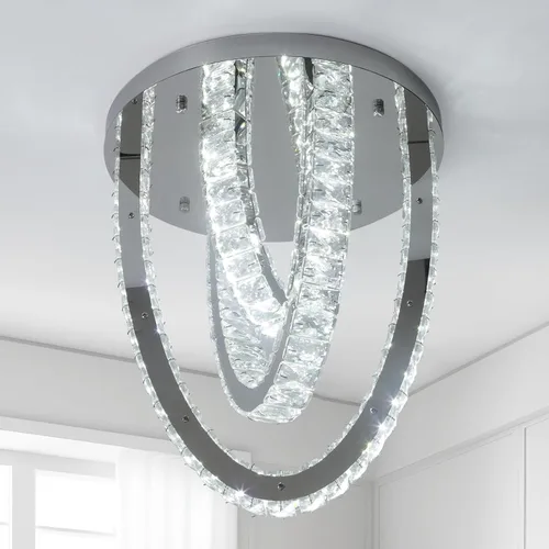 Miniatura 10 de Lámpara de techo LED de cristal, moderna lámpara de techo semiempotrada para sala de estar, comedor, dormitorio, isla de cocina, entrada