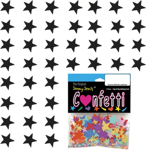 Miniatura 3 de Confetti Star 1/4" Negro - Paquete al por menor #8513 QS0