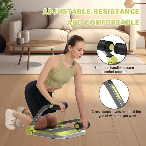 Miniatura 3 de HOTSWEAT Equipo de entrenamiento abdominal, máquina de abdominales ajustable para entrenamiento de estómago, máquina de abdominales plegable, Rojo