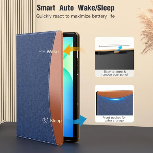 Miniatura 5 de MoKo Funda para Samsung Galaxy Tab S10 Lite/ S10 FE 2025/ S9 FE 10.9 pulgadas/ S9 11 pulgadas 2023 con Soporte para S Pen, Funda Protectora de PU