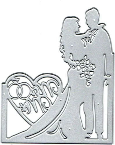 Troqueles de metal para parejas, letras de invitación de boda, corazón, amor, flor, hoja, troqueles, plantillas de corte, manualidades, álbumes de