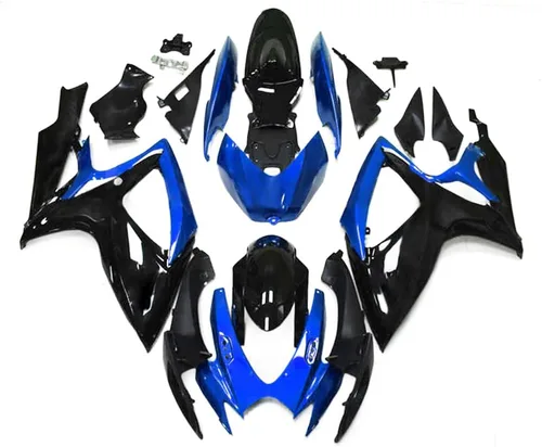 Miniatura 370 de Kit de carenado de inyección azul, negro y blanco para Suzuki GSXR600 GSX750 2006 2007 GSXR 600 GSX-R750 06 07 ABS Carenado de plástico completo