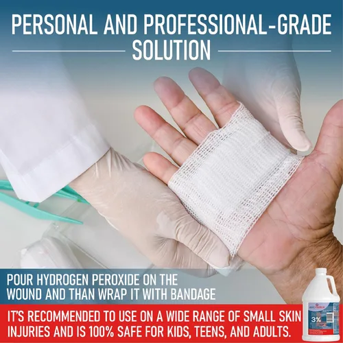 Miniatura 4 de Epic Medical Supply 3% Peróxido de hidrógeno - Antiséptico de primeros auxilios y limpiador multiusos - Lavado tópico para cortes, raspaduras