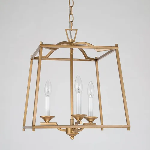 Miniatura 10 de KSANA Candelabro de farol dorado, iluminación colgante dorada para isla de cocina con acabado dorado antiguo, lámpara colgante de vestíbulo