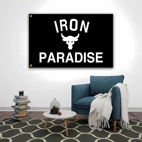 Miniatura 5 de Bandera de Iron Paradise de 3 x 5 pies, bandera motivacional de fitness, banderas inspiradoras para chicos de habitación, banderas geniales