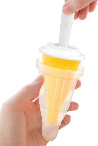 Miniatura 5 de ZOKU - Moldes de paletas espaciales, 6 moldes de paletas en forma de cohete y astronauta en una bandeja con palitos reutilizables, sin BPA
