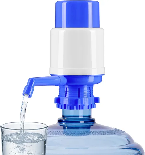 Dispensador de botellas de agua Bomba manual azul de presión de agua de presión de fuente de agua