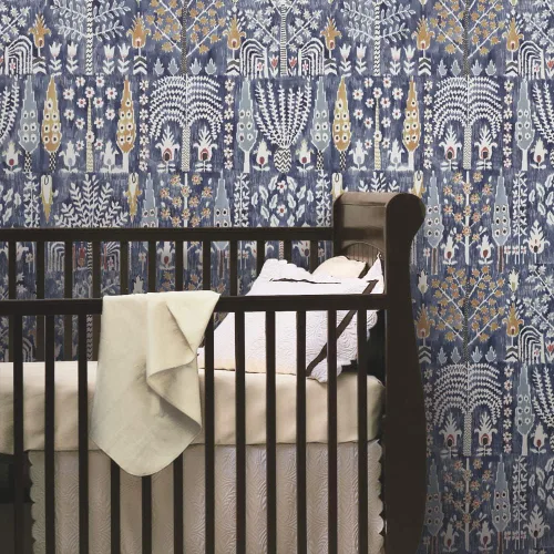 Miniatura 3 de RoomMates RMK12372PL - Papel tapiz autoadhesivo de Ikat persa Azul