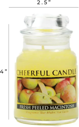 Miniatura 5 de A Cheerful Giver - Vela en tarro de vidrio perfumada de Macintosh recién pelado (6 onzas) con tapa y fragancia fiel a la vida, fabricada en Estados