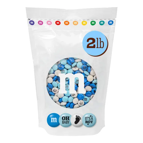 Miniatura 10 de M&M'S World It's A Boy - Bolsa de caramelos de chocolate con leche de 2 libras con blanco y azul M&M'S para baby showers, fiestas de revelación
