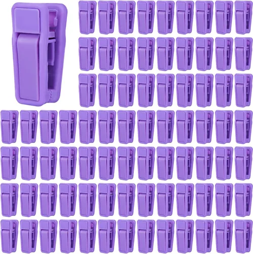 Miniatura 21 de KISEER Juego de 40 pinzas de plástico para colgar el bebé, juego de pinzas para colgar ropa de terciopelo (rosa)