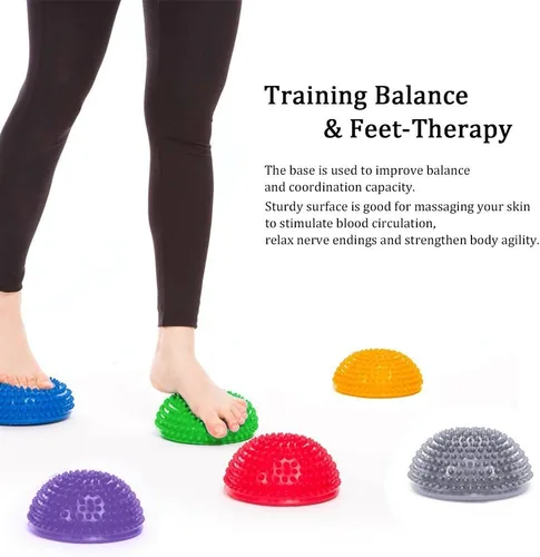 Miniatura 5 de VGEBY Bola masajeadora de pies, diseño de espinillas para masaje de tejido profundo y entrenamiento de equilibrio, pelota de media cúpula