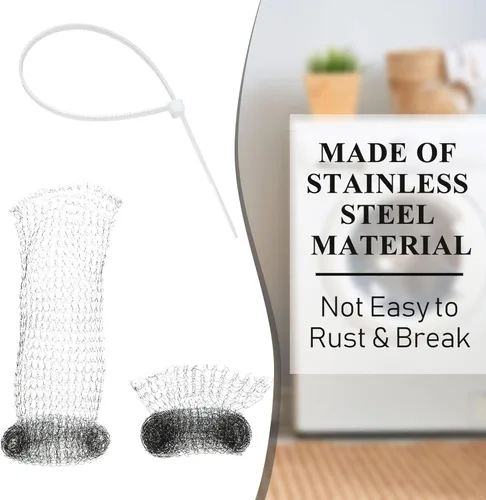Miniatura 7 de Hotop 100 trampas de pelusa para manguera de lavadora con 100 bridas para cables, filtro de malla de lavandería, filtro de manguera de lavadora