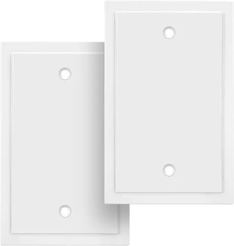 Miniatura 50 de Henne Bery Placa decorativa de pared con borde moderno, tapa de tomacorriente para cubrir enchufe, aleación de zinc maciza duradera