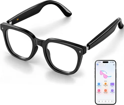 Lentes inteligentes Bluetooth para hombres y mujeres, lentes inteligentes Ai con audio de oído abierto, control de voz, traducción en tiempo real,