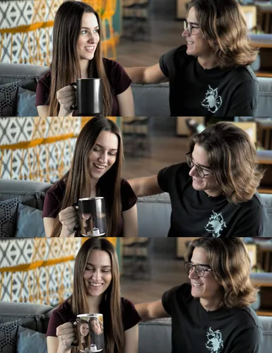 Miniatura 2 de Tazas de café personalizadas - Texto personalizado, foto, logotipo, imagen de collage, nombre inicial taza de monograma y tazas mágicas de cerámica