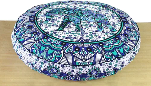 Miniatura 21 de CRAFT KALA Funda de cojín con diseño de mandala, funda de cojín para asiento, hippie, decorativo, bohemio, otomano, de algodón, indio, para sala