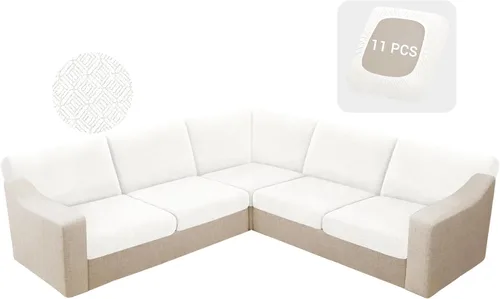 Miniatura 12 de HDCAXKJ - Fundas impermeables para cojín de sofá modular, fundas elásticas para cojín de sofá de esquina, fundas protectoras de muebles de jacquard
