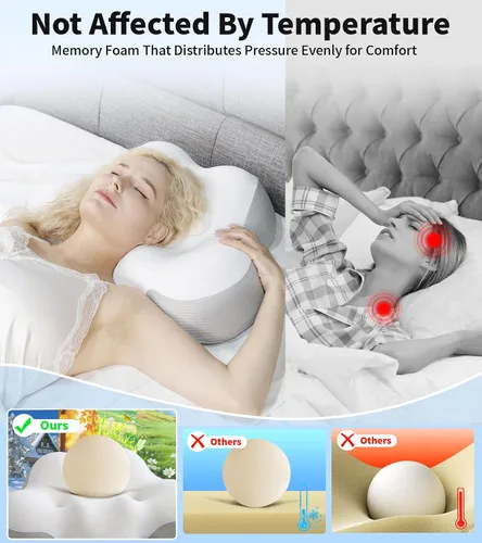 Miniatura 4 de Almohada cervical para cuello y hombro, almohada ergonómica para dormir lateral para soporte del cuello, almohadas de espuma viscoelástica