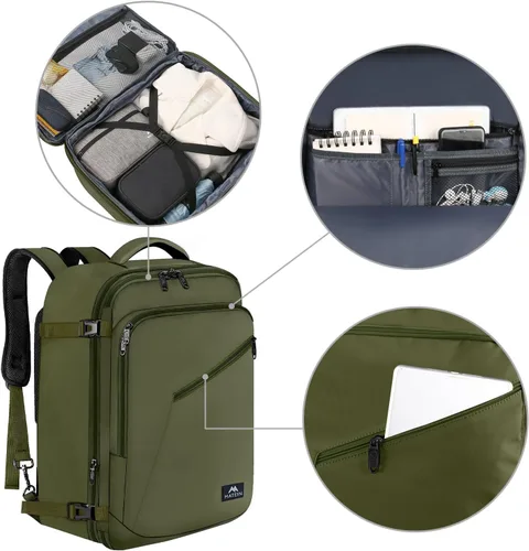Miniatura 87 de MATEIN - Mochila de viaje extragrande de 10.56 galones, mochila de viaje ampliable apta para aerolíneas, para viajeros de fin de semana, hombres
