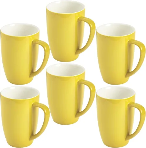 Miniatura 11 de homEdge Juego de tazas de porcelana, taza de 16 onzas para té, latte, moca, chocolate caliente, juego de 6, colores surtidos