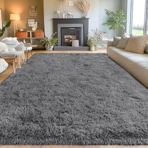Miniatura 153 de Alfombras de área de 8x10 para sala de estar, alfombra shaggy grande ultra suave y esponjosa para dormitorio, alfombras de felpa mullida Blanco crema