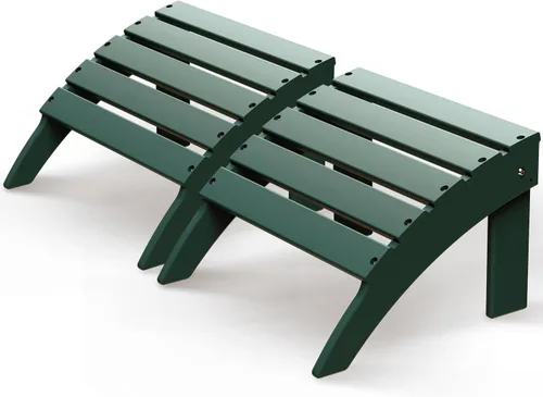 Miniatura 23 de GREENVINES Adirondack-Ottoman Plástico HDPE Reposapiés para exteriores Todo tipo de clima Reposapiés Taburete para pies Negro para Agua