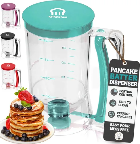 Miniatura 12 de Dispensador de masa para panqueques y pastelitos, herramienta ideal para hornear tortas, pastelitos, waffles, panecillos, crepes o cualquier comida