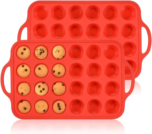 Miniatura 17 de CAKETIME Moldes de silicona para magdalenas para hornear, molde de tamaño regular para magdalenas, molde para hornear moldes de silicona