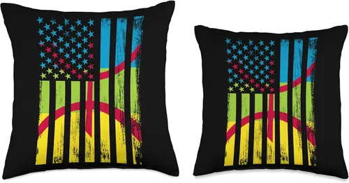 Miniatura 3 de Amazigh & USA Flag for proud People Amazigh & USA - Almohada de 16 x 16 pulgadas, multicolor