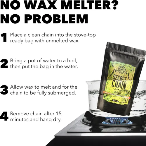 Miniatura 4 de SILCA Secret Bike Chain Wax Blend, 17.64 oz - Cera de fusión en caliente para lubricante de cadena de bicicleta con nano disulfuro de tungsteno - El