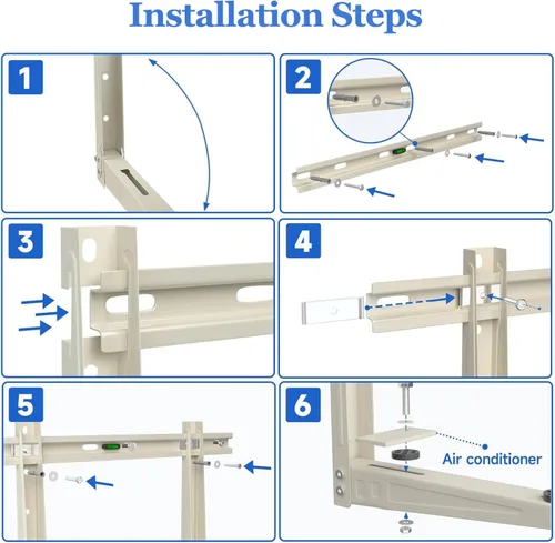 Miniatura 7 de Soporte de montaje en pared mini dividido: soporte de montaje en pared resistente para 9000 a 36000 BTU exterior Minisplit sin conductos, soporte