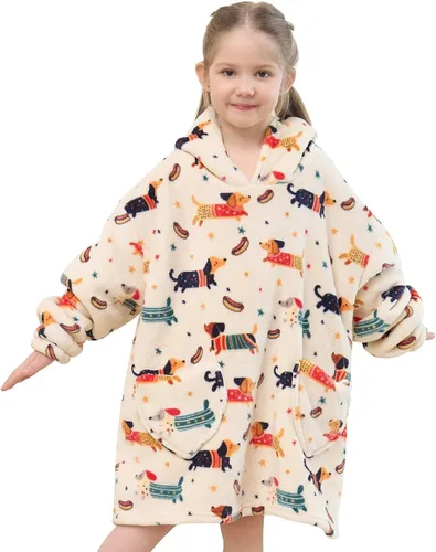Miniatura 10 de Fiosnow Manta con Capucha de Dinosaurio para Niños Pequeños de 2 a 6 Años, Sudaderas con Capucha Extragrandes para Niñas y Niños