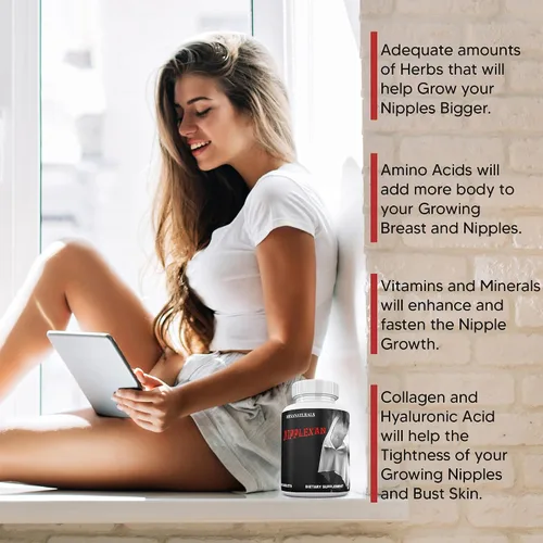 Miniatura 3 de Agrandamiento natural de pezones NIPPLEXAN. Obtén pezones más grandes y senos más llenos: crece pezones redondos, llenos y sensibles. 60 tabletas