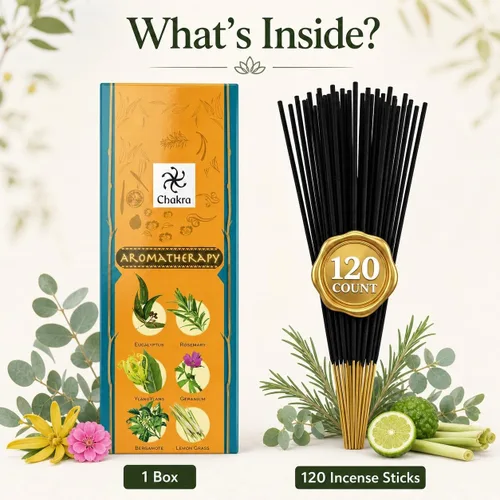 Miniatura 6 de Paquete de regalo de incienso de aromaterapia – 120 varillas naturales (6 cajas) – Relajante, alivio del estrés, meditación, refrescante
