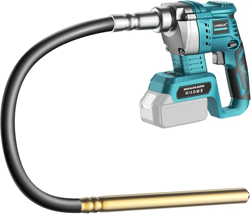Miniatura 9 de LIVOWALNY Herramienta vibradora de hormigón de mano compatible con batería Milwaukee de 18 V (sin batería), vibrador eléctrico inalámbrico