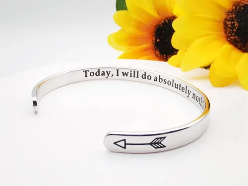 Miniatura 179 de Pulseras inspiradoras para mujer, joyería de acero inoxidable, con refranes, pulsera motivacional con mensaje oculto, pulseras grabadas para mejor