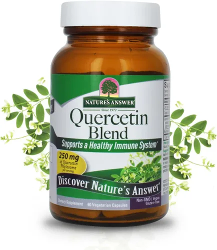 Nature's Answer Quercetin Blend 60 cápsulas de apoyo respiratorio* | Apoyo inmunológico* | Sin gluten | Kosher | Vegetariano | Vegano | Sin OMG