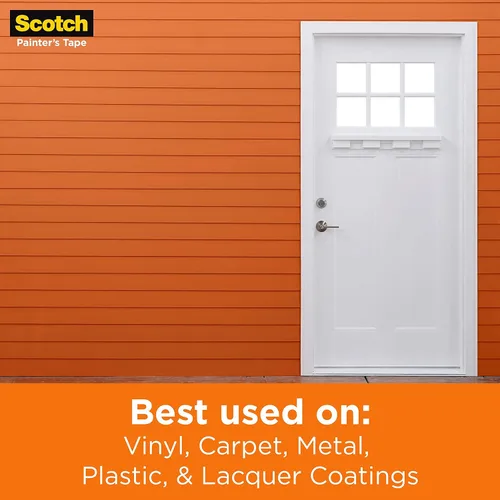 Miniatura 8 de Scotch Cinta adhesiva resistente para pintores, 6 rollos, 3.58 cm x 54.9 m, para uso en vinilo, alfombra, metal y plástico, cinta adhesiva