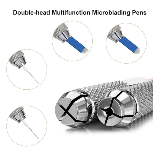 Miniatura 2 de Microblading Pen - Bolígrafos manuales para cejas, suministros de microcuchilla, herramienta de mano de microblading de doble cara para suministros
