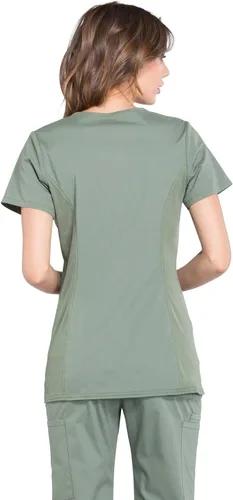 Miniatura 2 de Cherokee Women's Maternity Scrub Top with 3 Pockets Mock Wrap WW685