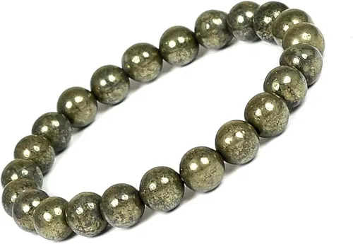 Miniatura 6 de Pulsera de cuentas de pirita - joyería de astronomía, cuentas de piedra natural AAA de 0.315 in, Gema, Ágata