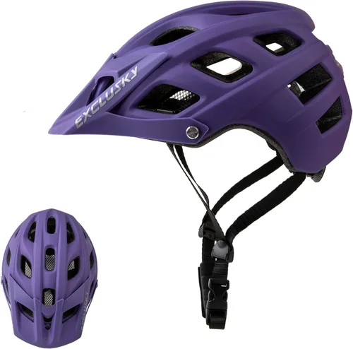 Miniatura 8 de Exclusky Casco de Bicicleta Casco de Bicicleta de Montaña para Adultos Casco Ligero de Ciclismo MTB para Hombres y Mujeres Casco de Bicicleta Gris-A