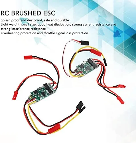 Miniatura 4 de VBESTLIFE Controladores de velocidad eléctricos, 2 unids cepillado ESC Dual Way Bidireccional ESC para RC modelo barco 130 180 motor cepillado